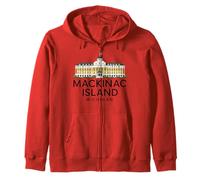Mackinac Island Architecture Michigan Great Lakes Bridge Zip Hoodie