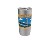 Mackinac Island Bridge Michigan Ferry Great Lakes Huron Stainless Steel Insulated Tumbler