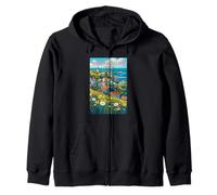Mackinac Island Lake Huron Michigan Colorful Scenic Travel Zip Hoodie