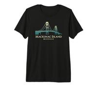 Mackinac Island Michigan Bridge USA Resort Vacation Souvenir Premium T-Shirt