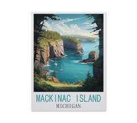Mackinac Island Michigan Vintage Travel Posters,Tin Sign Vintage Wall Poster Retro Iron Painting Metal Plaque Sheet for Bar Cafe Garage Home Gift Birthday Wedding(20x30cm)8x12 inch-BY13