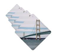 Mackinac Suspension Bridge Car Air Fresheners Cards Set of 4 Pieces Personalized Car Fresheners Gifts for Men Women Auto Aromatherapy Tablets Hanging Scented Cards for Wardrobe Bathroom