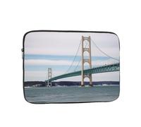 Mackinac Suspension Bridge Laptop Sleeve Bag 15 Inch Waterproof Shockproof Laptop Case Bag Lightweight Tablet Travel Cover Computer Skin Bag Tablet Carrying Case