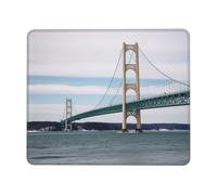 Mackinac Suspension Bridge Mouse Pad Waterproof Gaming Mousepad for Office Computer Mousepads for Desk Pad with Non-Slip Rubber Base Washable Cloth Mouse Mat 7.9 x 9.5 in