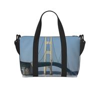 Mackinac Suspension Bridge Print Duffle Bag for Travel Foldable Carry-On Travel Bag, Luggage Flight Bags Weekend Bag for Women and Men
