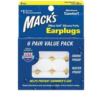 Mack's Pillow Soft Earplugs swimmers ears swimming Value Pack 6 Pairs