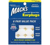Macks Pillow Soft Moldable Silicone Putty Earplugs 6 Pairs x 3 (18 Pairs) White
