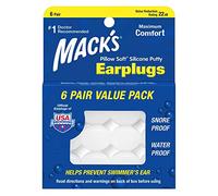 Mack's Pillow Soft Silicone Earplugs 6 Pairs,12 Count (Pack of 1)