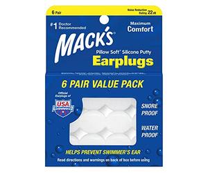 Mack's Pillow Soft Silicone Earplugs 6 Pairs,12 Count (Pack of 1)