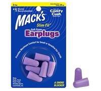 Mack's Ear Plugs Slim Fit Soft Foam – Sleeping, Studying & Travel – 3 Pairs (Purple)