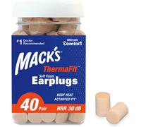 Mack's ThermaFit Soft Foam Ear Plugs 40 Pairs for Sleeping, Snoring, Work, Trav