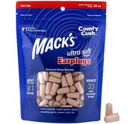 Mack's Ultra Soft Foam Earplugs, 100 Pair Bag - 33dB Highest NRR, Comfortable Ear Plugs for Sleeping, Snoring, Travel, Concerts, Studying and Loud Noise | Made in USA, Beige