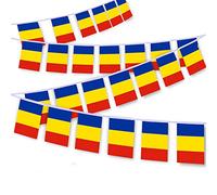 MacLand 30 PCS Romania Flag String,32 FT Romanian Bunting,Decoration Banner for Outdoor Indoor Patio Yard Decor