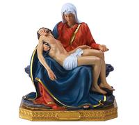 MACLARONX La Pieta Statue by Michelangelo, 9" H Colored Pietà Renaissance Collection Religious Figurine Christ Replica Sculpture, Full-Color La Pieta Figure Holy Jesus & Virgin Mary Statue