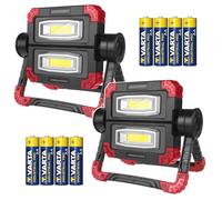 Maclean 2 foldable COB LED work lights | 300 lm 6500 K 3 modes IP44 Operates with AA batteries included in delivery [Energy class F]