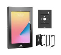Maclean Advertising Holder for Tablets with Locking (Black, 12.4-13'') | Anti-theft tablet wall mount for business, made of steel, VESA 75 x 75, 2 keys, compatible with iPad and Samsung Galaxy Tab