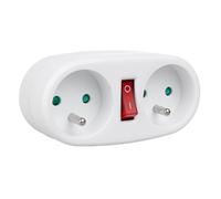 Maclean Current Outlet, Socket Splitter with 2 Sockets and Circuit Breaker, Type E, 2x16A, MCE337 E