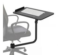 Maclean Desk Chair Keyboard Stand, Adjustable, Black