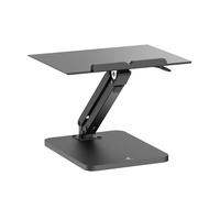 Maclean desk stand for monitor or laptop, gas spring, for standing and sitting work, black, MC-493