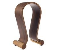 Maclean Headphones Stand Wooden Headset Stand Headphone Holder Universal Gaming Headset Vintage 257 x 130 x 80 mm (Nut Color)