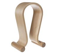 Maclean Headphones Stand Wooden Headset Stand Headphone Holder Universal Gaming Headset Vintage 257 x 130 x 80 mm (Light Oak Color)
