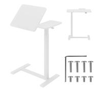 Maclean Laptop Desk Height Adjustable 755-1108 mm | Tilt up to 60° | Mobile with Wheels | Load Capacity up to 30 kg | Ergonomic & Stable | for Home Office & Office (White)