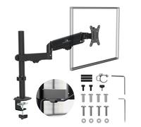 Maclean MC-135 Gas Spring Monitor Mount 17-32in VESA 75/100 Clamp/Grommet Black