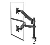 Maclean MC-136 Double Monitor Mount for 17-32 Inch Monitors with Gas Spring Height Adjustment, Ergonomic Swivel Monitor Arm for Office, Home Office & Gaming, Black