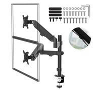 Maclean MC-136 Double Monitor Mount for 17-32 Inch Monitors with Gas Spring Height Adjustment, Ergonomic Swivel Monitor Arm for Office, Home Office & Gaming, Black