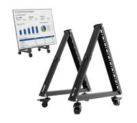 Maclean MC-183 Mobile TV Floor Stand with Wheels for 37-80 Inch TVs up to 75kg Low TV Trolley VESA 100x100-800x400 Tiltable Mobile with Wheel Brakes Black