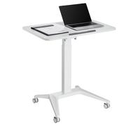 Maclean MC-453W Mobile Pneumatic Height-Adjustable Laptop Desk 80x52cm White