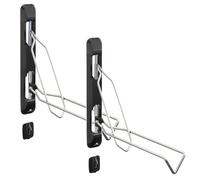 Maclean MC-471 Vertical Swivelling Folding Bike Rack Wall Mount 5 Level Height Adjustment Load Capacity 35kg Steel for 20-29" Wheels (2)