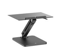 Maclean desk stand for monitor or laptop, gas spring, for standing and sitting work, black, MC-493