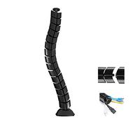 Maclean MC-768 B Cable Organizer Cable Management Cable for Desk with Long Regulation (Black)
