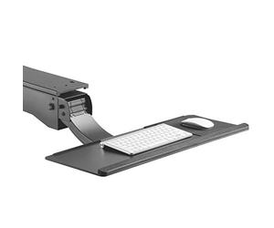 Maclean MC-795 Ergonomic Under-Desk Keyboard Tray with Large Adjustable Height Range Best Sit Stand Standing Desk Computer Stand Holder Drawer Shelf Pull Slides Out Sliding Angle swivels 360