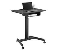 Maclean MC-903 Höhenverstellbarer Laptoptisch mit Rollen und mit Einer Schublade Sitz-steh-Schreibtisch Höhenverstellbar bis max. 113cm max. 8kg (Schwarz)