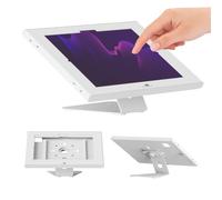 Maclean MC-956 W Tablet Advertising Mount with Lock for iPad & Samsung | Key Lock Security, Wall or Desk Mount, Portrait & Landscape, Steel Construction, Interchangeable Panels