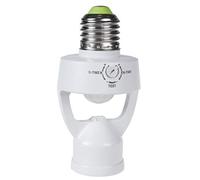 Maclean MCE233 Lampenfassung mit Bewegungssensor und Dämmerungssensor E27 Fassung Adapter Erfassungsbereich 360° Sensor Automatische Beleuchtung