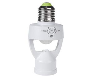 Maclean MCE233 Lampenfassung mit Bewegungssensor und Dämmerungssensor E27 Fassung Adapter Erfassungsbereich 360° Sensor Automatische Beleuchtung