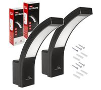 Maclean MCE343 Facade LED Lamp 800lm 10W IP54 Outdoor Wall Lamp Energy-Saving 4000K (2, Black)