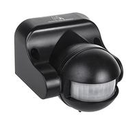 Maclean MCE358 W Occupancy PIR Motion Sensor Dusk-to-Dawn Infrared Detector IP44, Range 12m, Angle 180°, max load 800 / 1200W (Black)