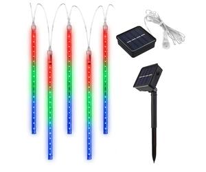 Maclean MCE411 LED Solar Fairy Lights String 144 LED RGB Battery IP44 Icicle Christmas Tree