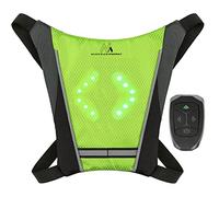 Maclean MCE420 LED Signal Pack Safety Bike Reflective Vest Backpack with LED Signal Light