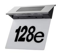 Maclean MCE423 Solar House Number Light Plexiglas: 17 x 13 cm House Number with LED Lighting Twilight Sensor IP44 60lm 1.5W Cool White 6000K Outdoor Wall Light