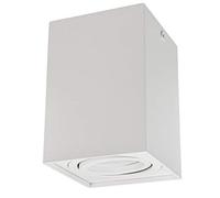 Maclean MCE426 Ceiling Light with GU10 Socket for LED Halogen Lamps Up to 40W Surface-Mounted Swiveling Aluminum (White, 1 Piece - Angular)