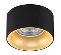 Maclean MCE457 Recessed Ceiling Light with GU5.3 MR16 Socket for LED and Halogen Bulbs up to 35 W 70 x 40 mm Round Aluminium (4 Pieces Without Bulbs, White) (Black/Gold, 1 Piece)