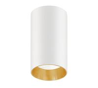 Maclean MCE458 Ceiling Spotlight Cover Round Tube Surface Mounted Luminaire Led Halogen Light GU10 (White/Gold)