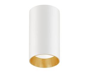 Maclean MCE458 Ceiling Spotlight Cover Round Tube Surface Mounted Luminaire Led Halogen Light GU10 (White/Gold)