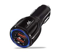Maclean MCE478 2-slot USB Charger 12-24V Cigarette Lighter Quick Charge 3.0 Mobile Phone Charger 1xQC3.0 5V / 3A, 9V / 1.8A, 12V / 1.6A 1x 5V / 3.1A (Black)