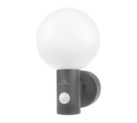 Maclean MCE515 PIR LED Outdoor lamp, 15 W, 1600 lm, Neutral White, 4000 K, IP65, Dusk/Sunrise Sensor, 120° Angle (Gray, 1)
